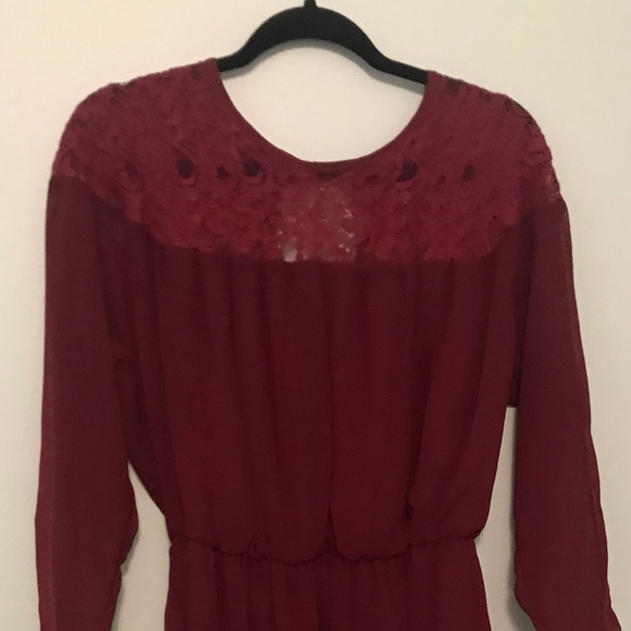 ASOS long sleeve maroon dress - Picture 5 of 8